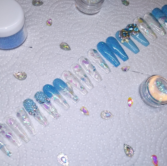 Reusable Hard Gel Long Luxe Press ons Custom Sets - Picture 7 of 8